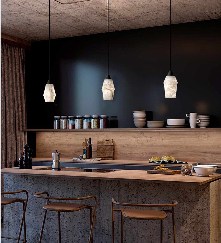 轻奢-小吊灯 D11414 G9*1 铜本色 铜本色全铜+西班牙云石