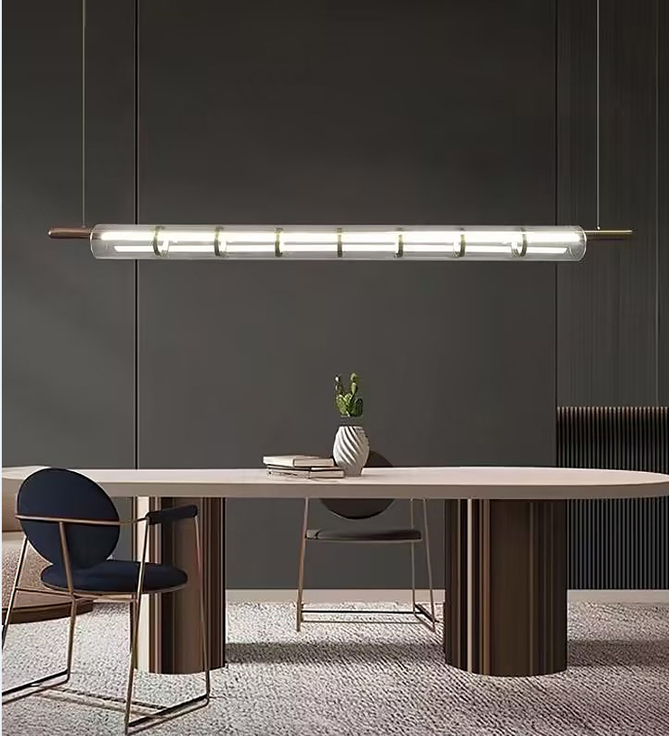 极简-吊灯 D5102  LED 香槟金 五金+玻璃