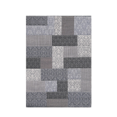 印度进口手工制作 灰白格地毯 羊毛+棉 FL-Y420